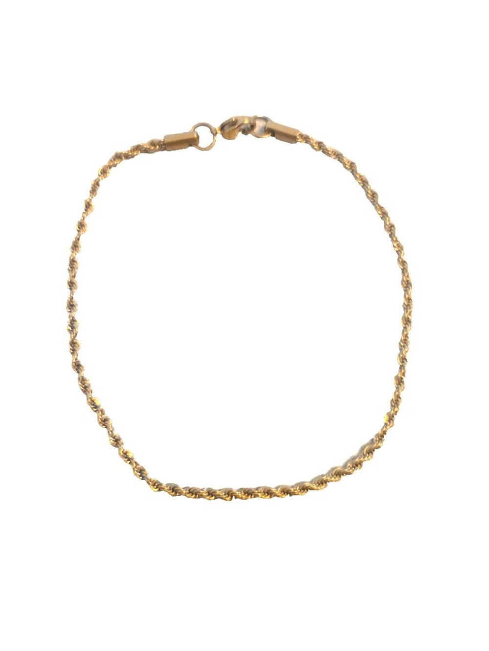 Twisted Chain Ankle Bracelet Gold-tone Anklet 9"